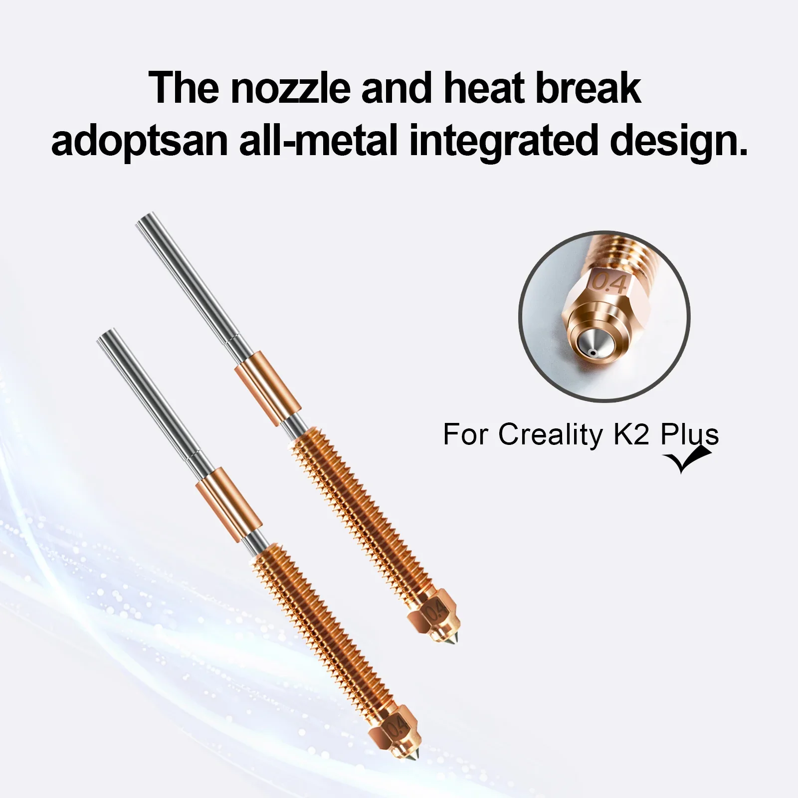 Boquilla Nozzle Unicorn 0.4mm K1 K1 MAX K1C V3 V3PLUS GENERIDO PARA Creality  04175 MA3 TRNZ-K1-04175