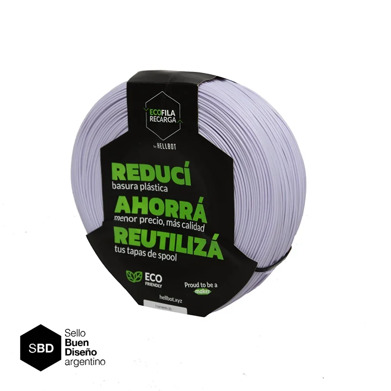 Lavanda Pastel  SIN  CARRETEL PLA Filamento 3D Hellbot 1Kg 1.75mm ECOFILA 3665