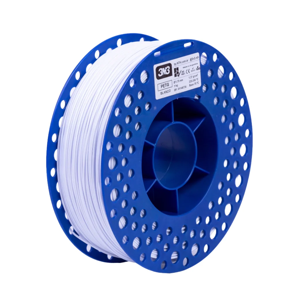 BLANCO PETG 3N3 FILAMENTO 3D 1.75MM 1kg M88IBL175C7