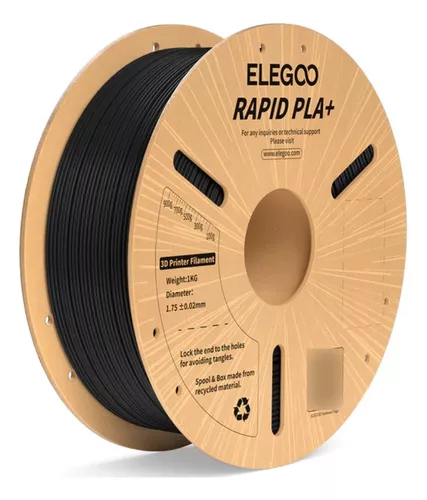 NEGRO Rapid Pla Plus Elegoo Filamento Diámetro 1,75mm 1kg  50.203.0114