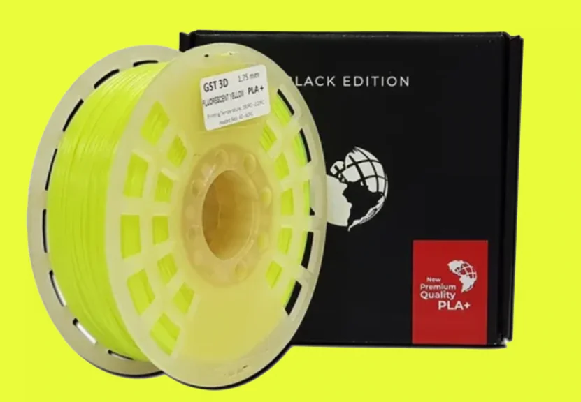 AMARILLO FLUO YELLOW FLUO GST CON CAJA PLA Filamento 3D 1.75 1KG