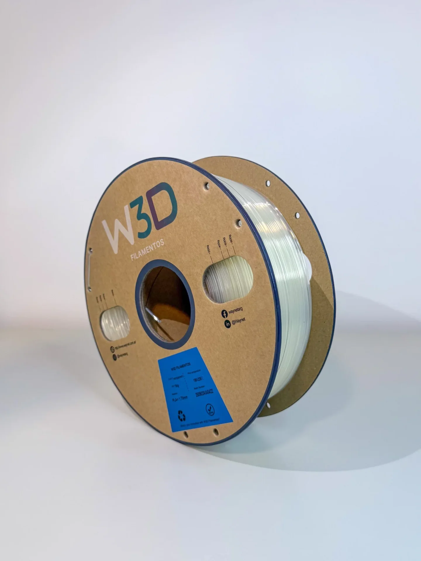 TRANSPARENTE (Transparent) PLA W3D FILAMENTO 3D 1.75MM 1KG 0101016