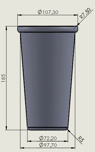 MOD1 1L VASO FERNETERO LISO SIN STL ALUMINIO,(LAS MEDIDAS PUEDEN VARIAR)
