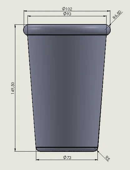 MOD1 750ML LABIO RECTO VASO  ALUMINIO 9.5 (diametro superior) - 7 (diametro inferior) - 15 (altura),(LAS MEDIDAS PUEDEN VARIAR)
