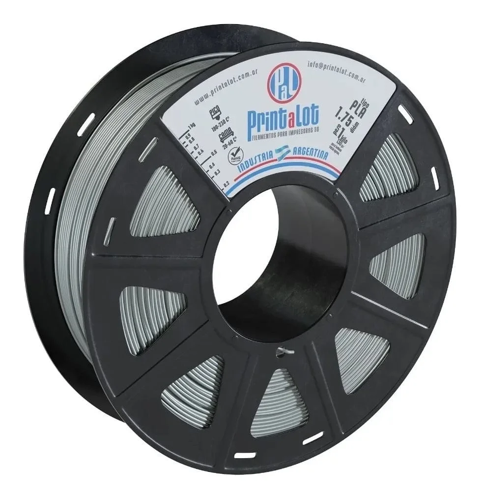 PLATA METALIZADO PLA 250 gr PrintaLot Filamento 3D DIAMETRO 1,75mm 250 gr