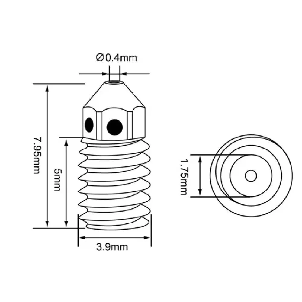 Pico 0.2mm NOZZLE bronce Bambu Lab A1 - A1 mini NOZLE 32804 MA5