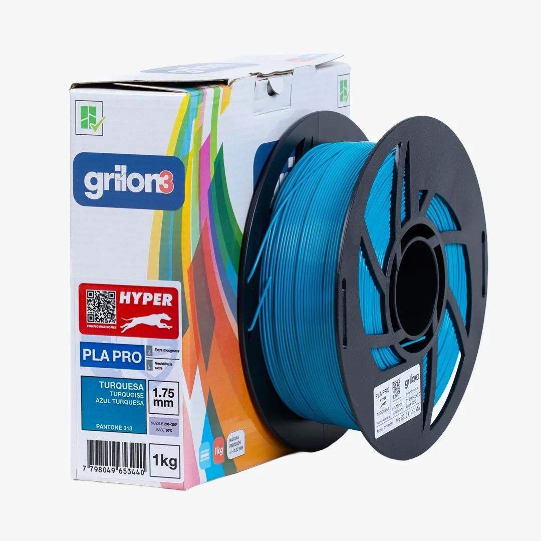 TURQUESA PLA PRO HYPER GRILON ALTA VELOCIDAD FILAMENTO 3D 1.75MM 1KG