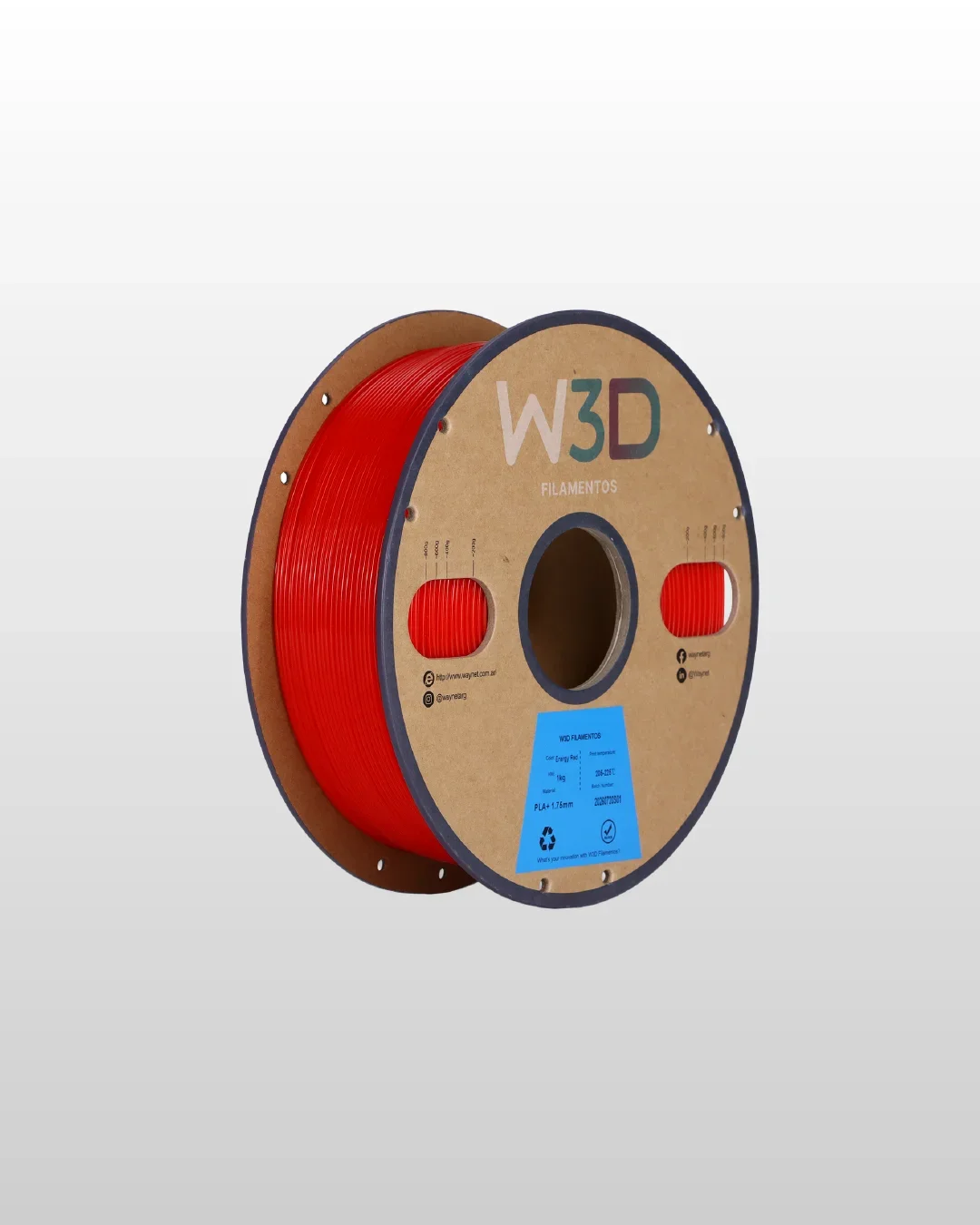 ROJO ENERGICO (Energy Red) PLA W3D FILAMENTO 3D 1.75MM 1KG 0101018
