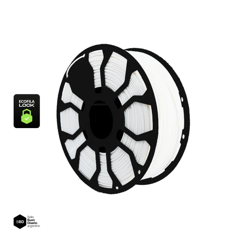 BLANCO CON CARRETEL PLA HELLBOT Filamento 3D 1,75mm x 1KG ECOFILA 3587