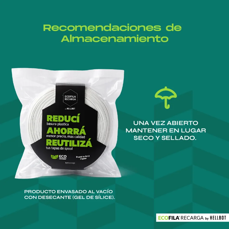 NEGRO CON CARRETEL PLA HELLBOT Filamento 3D 1,75mm x 1KG ECOFILA 3588
