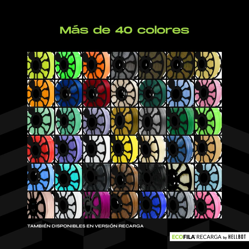 Verde claro SIN CARRETEL PLA HELLBOT Filamento 3D 1,75mm x 1KG ECOFILA