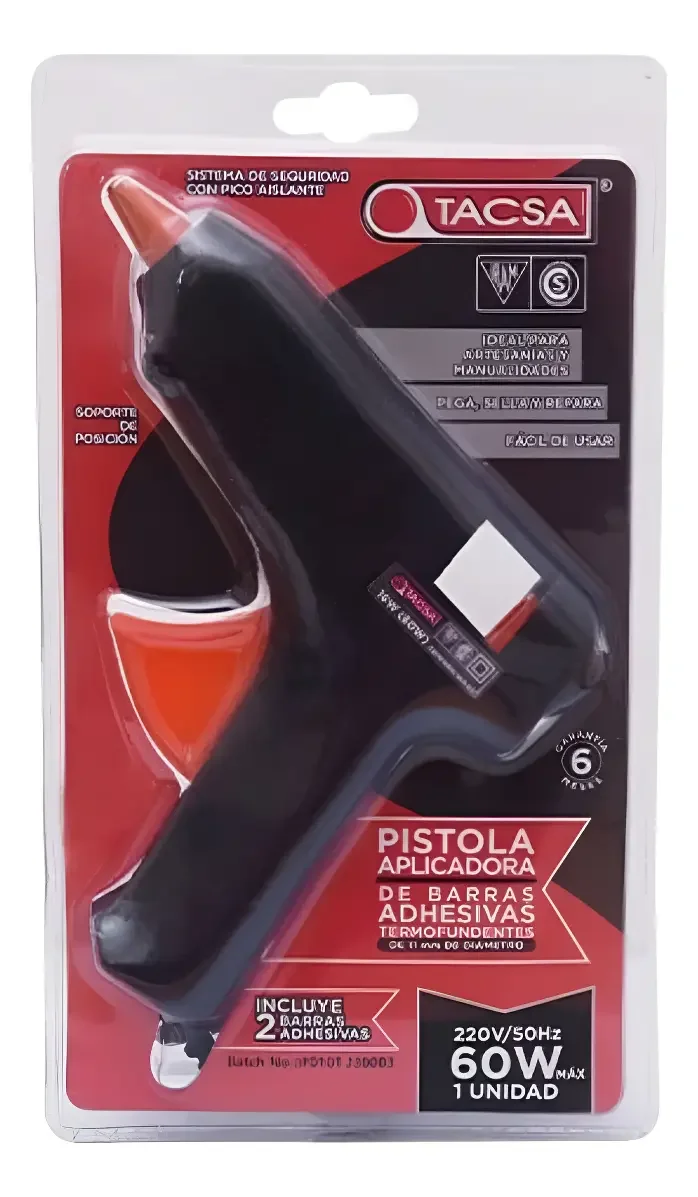Pistola Encoladora Silicona Electrica 60w TACSA