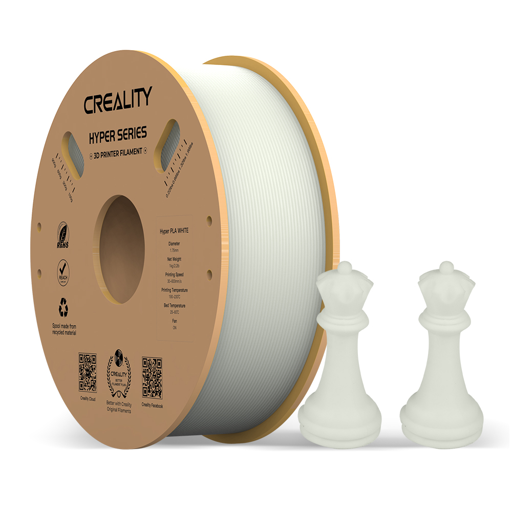 BLANCO HYPER PLA CREALITY Filamento 1 kg 1,75mm - 3301010335