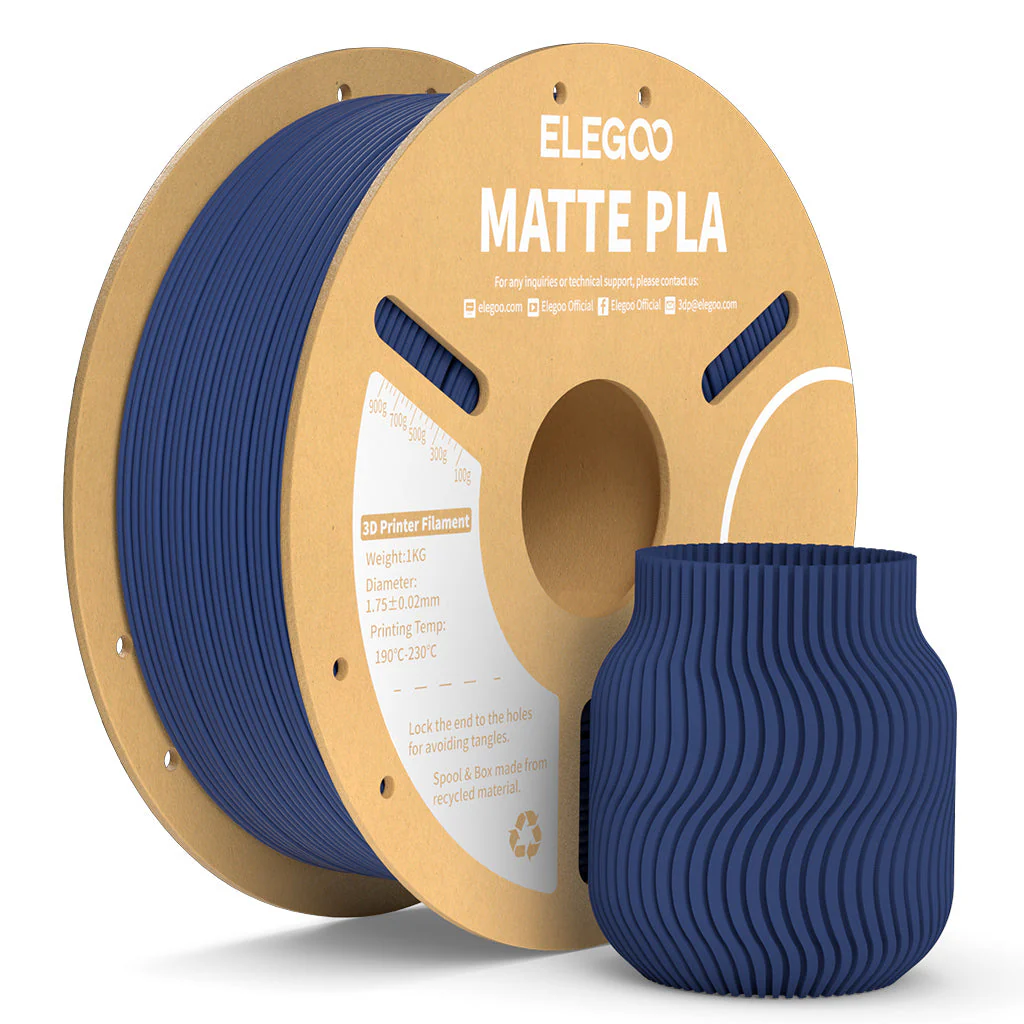 AZUL MARINO HIELO MATTE PLA Elegoo Filamento Diámetro 1,75mm 1kg 50.203.0253