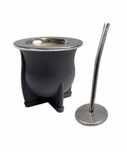 GRIS MATE LASERABLE con bombilla acero inoxidable