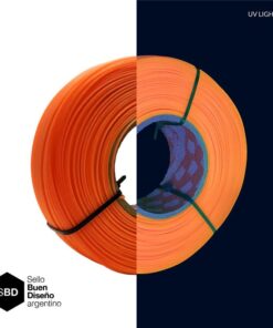 Naranja Fluo UV COLORS SIN CARRETEL PLA Filamento 3D Hellbot 1Kg 1,75mm 2749
