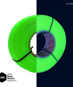 Verde Fluo UV COLORS SIN CARRETEL PLA Filamento 3D Hellbot 1Kg 1,75mm 2751