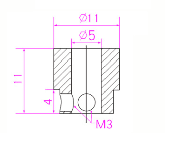 Hobbed engranaje rueda extrusor MK8 COD 425 - Imagen 3