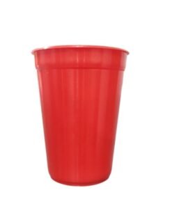 Rojo Vaso Milkshake de plastico polimero con sorbete 300 ml - AT