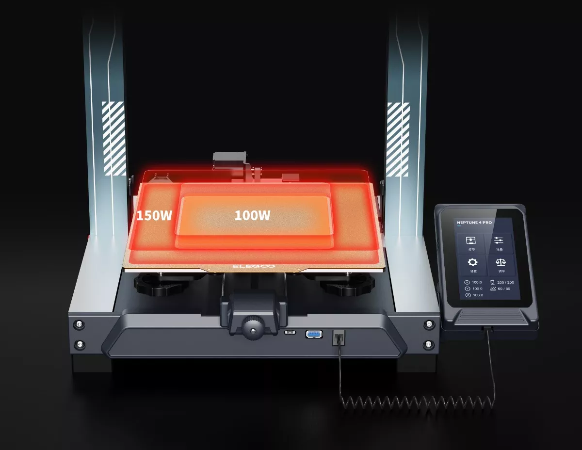 Neptune 4 PRO 225x225x265mm Klipper 500mms Impresora 3D FDM ELEGOO - Imagen 7