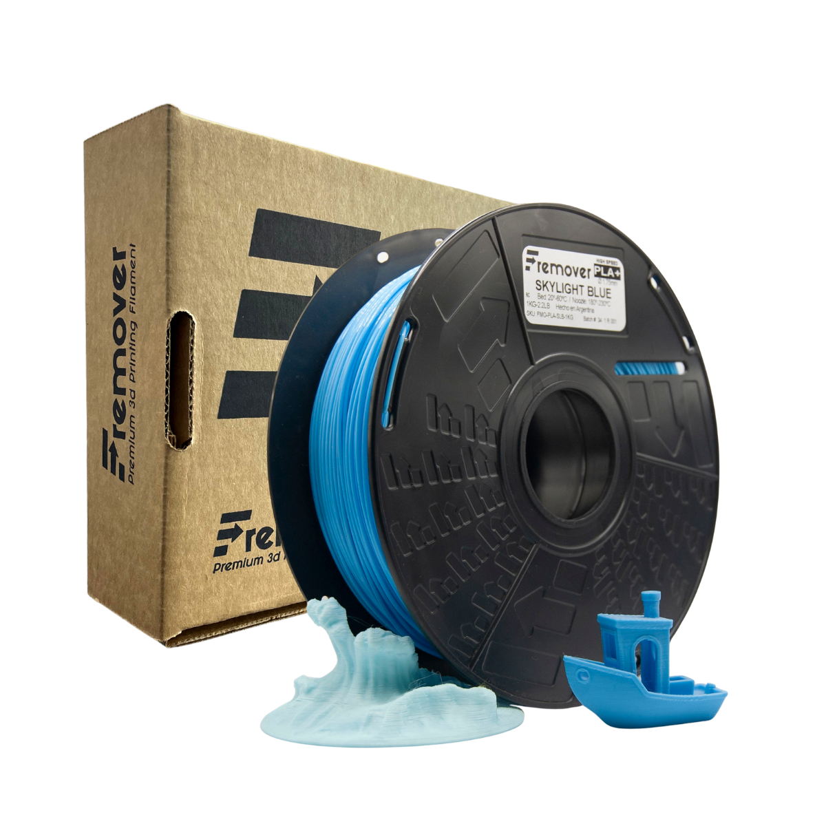 AZUL CIELO CLARO Sky light Blue PLA FREMOVER CON Caja Filamento 1 KG