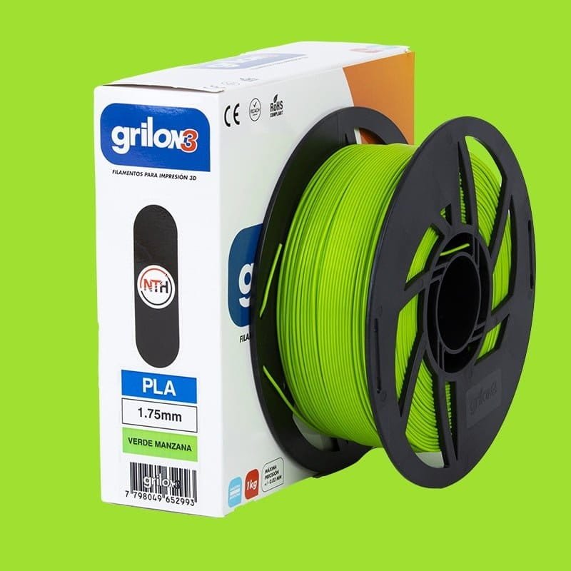 VERDE MANZANA PLA GRILON FILAMENTO 3D 1.75MM 1KG