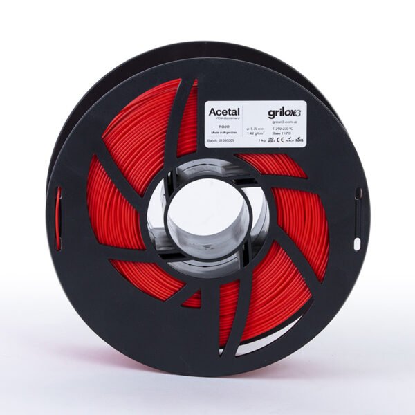 ROJO Acetal GRILON FILAMENTO 3D 1.75MM 1 KG - Imagen 2