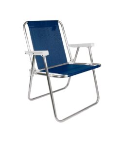 Silla alta aluminio sannet MOR color AZUL Medidas: 53 cm × 54,5 cm × 72,5 cm Peso máximo soportado: 110 kg