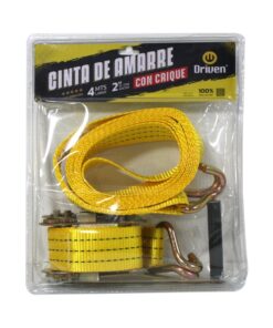 Cinta amarre con criquet 2" x 4 metros Amarilla DRIVEN CA20400