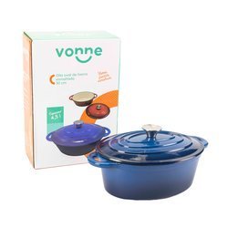 Olla oval de hierro esmaltado azul degradado 30 cm VONNE CCN058