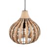 Luminaria lampara colgante de ratán y hierro negro ø 34 x 32 cm