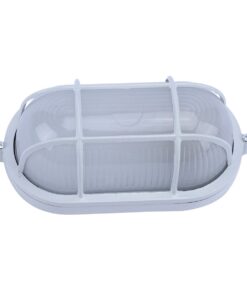 Luminaria aplique tipo tortuga oval 60 W blanca ETHEOS GTOI-B60W