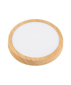 Plafón Lampara LED Forest redondo 18 W, color madera - frío
