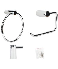 Set de accesorios metálicos para baño 3 piezas línea Marve GLOA SAM-LM3