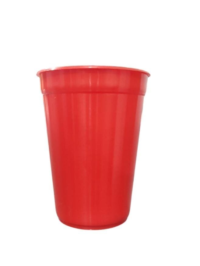 Rojo Vaso Milkshake de plastico polimero con sorbete 300 ml - AT