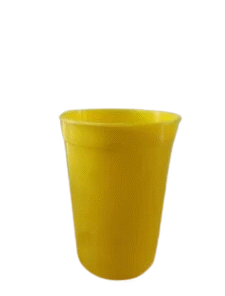 amarillo Vaso Milkshake de plastico polimero con sorbete 300 ml - AT
