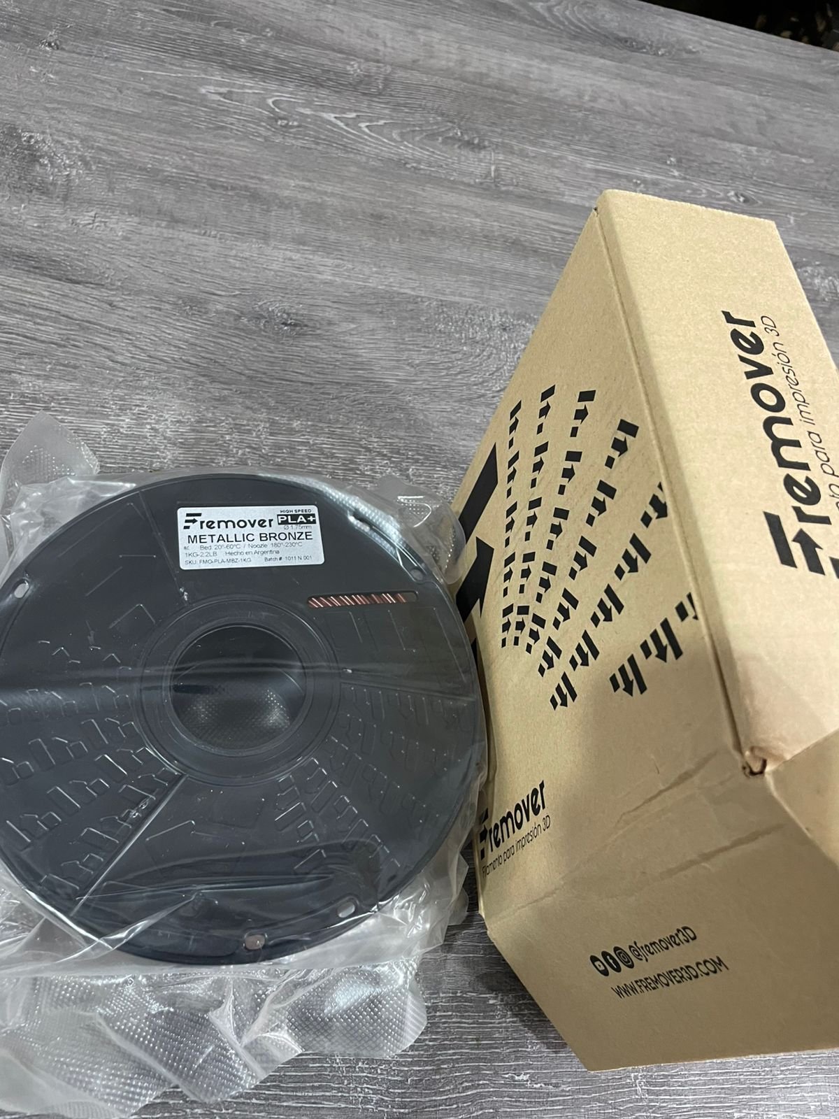 BRONCE METALICO Filamento PLA Fremover metallic bronze x1kg - Imagen 2