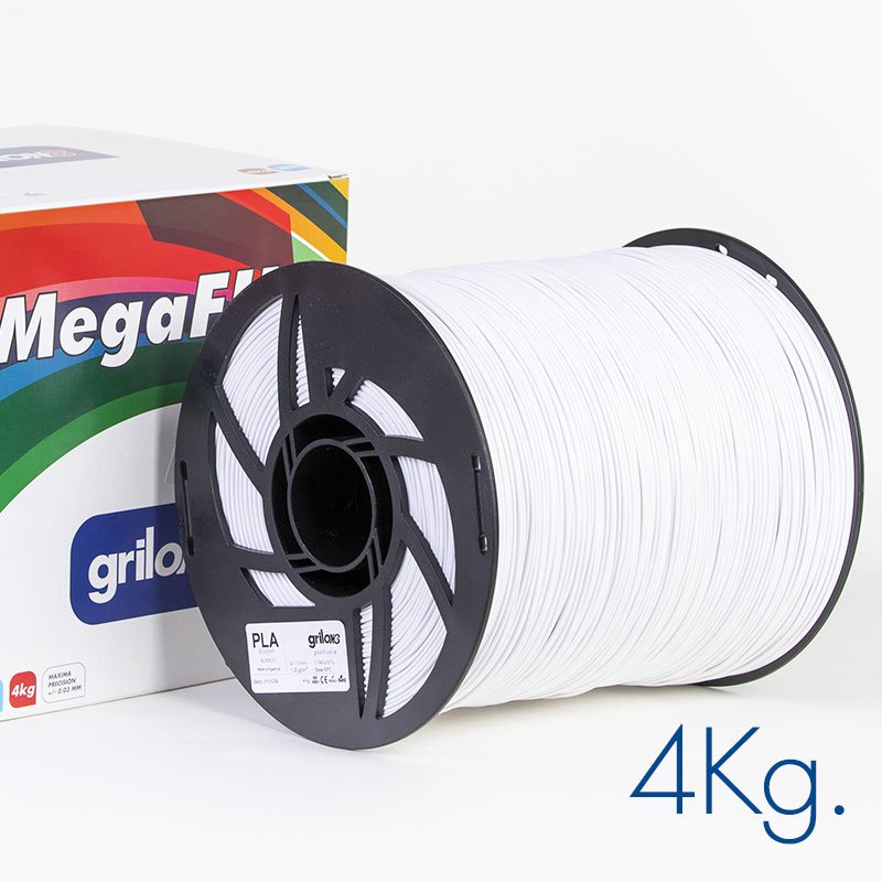BLANCO 4kg PLA MEGAFILL Grilon -No Rebobinable- M10IBL175C4