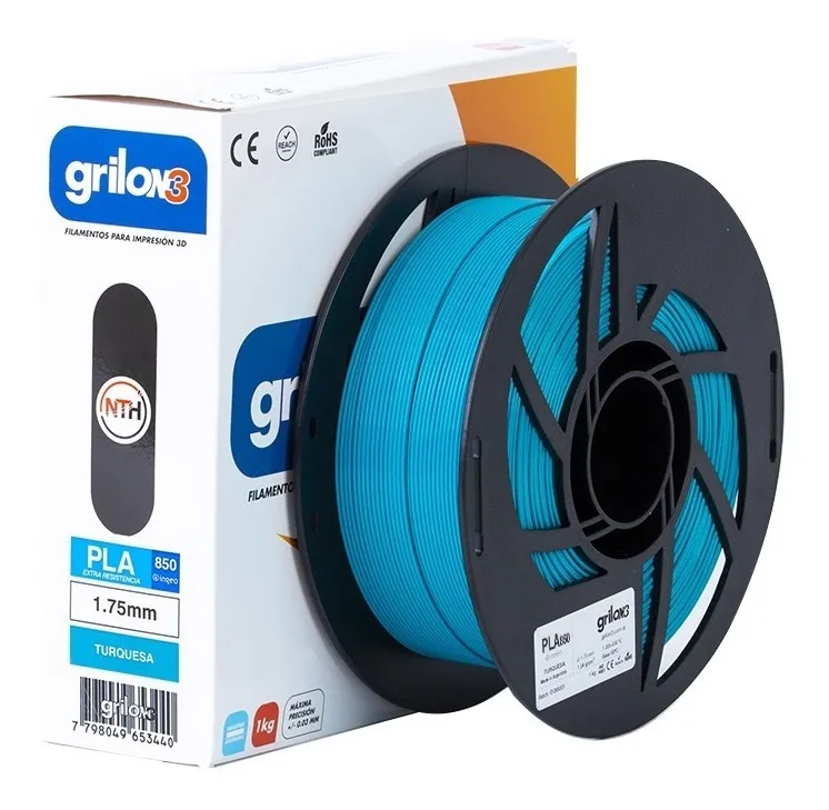 TURQUESA CLEAR PLA ZETA GRILON FILAMENTO 3D 1.75MM 1KG