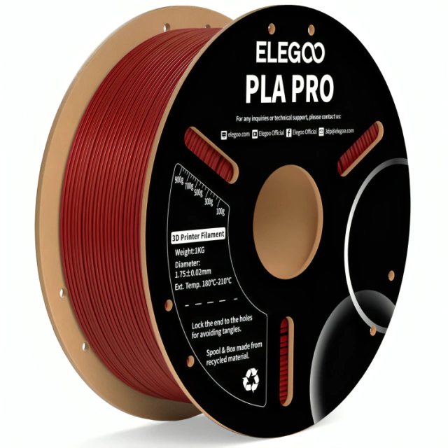 ROJO BORGOÑA PLA PRO Elegoo Filamento Diámetro 1,75mm 1kg 50.203.0190