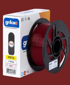 ROJO CLEAR PETG GRILON FILAMENTO 3D 1.75MM 1KG M77IRJ175CJ