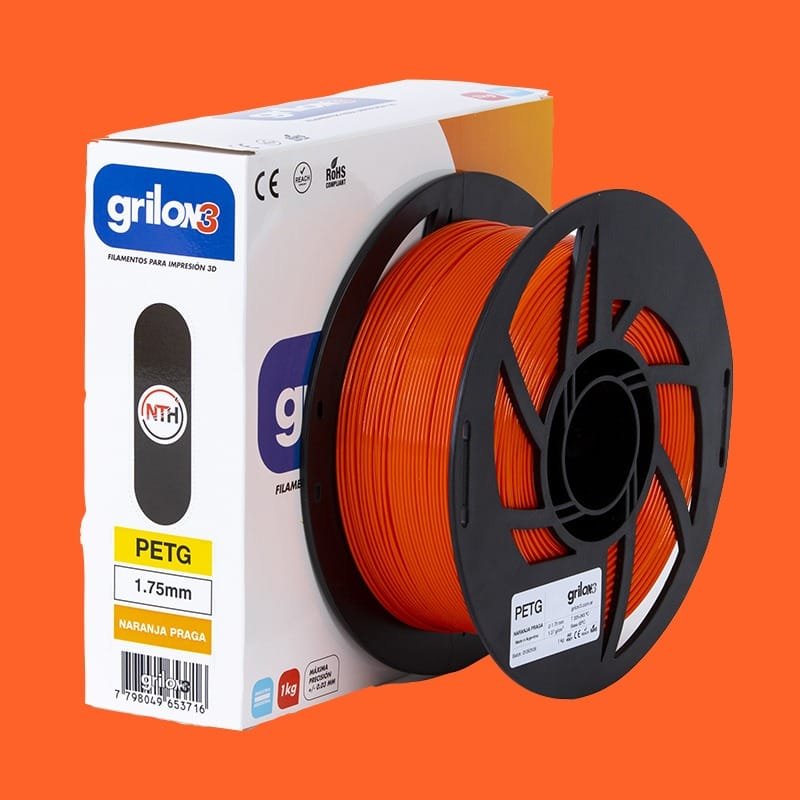 NARANJA PRAGA PETG GRILON FILAMENTO 3D 1.75MM 1KG