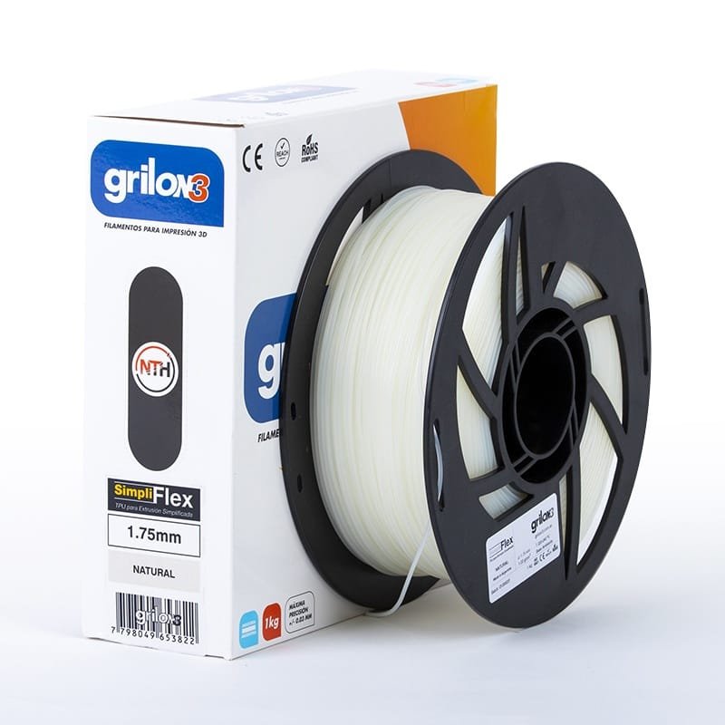 SIMPLIFLEX NARANJA GRILON FILAMENTO 3D 1.75MM 1KG FLEXIBLE - Imagen 2