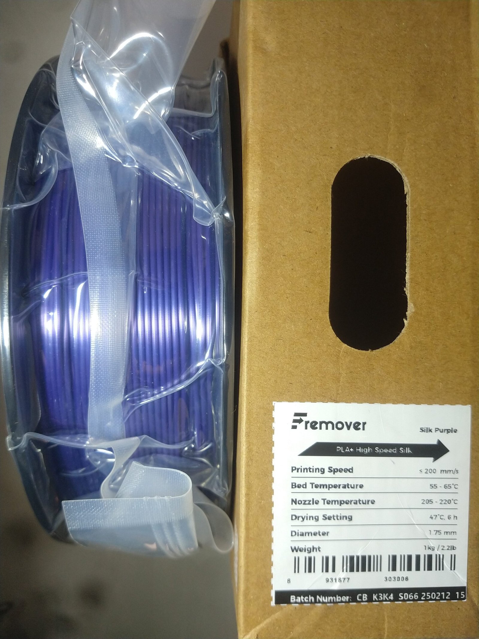 PURPURA SILK Fremover PLA Filamento silk purple x1kg