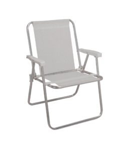 Silla alta aluminio sannet MOR color blanco Medidas: 53 cm × 54,5 cm × 72,5 cm Peso máximo soportado: 110 kg