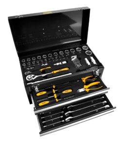 OUTLET Caja de herramientas metálica de 90 piezas (con golpe en la caja metalica)