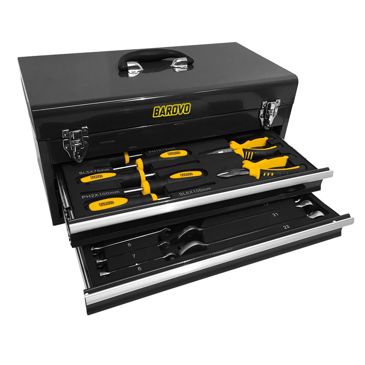 OUTLET Caja de herramientas metálica de 90 piezas (con golpe en la caja metalica) - Imagen 2