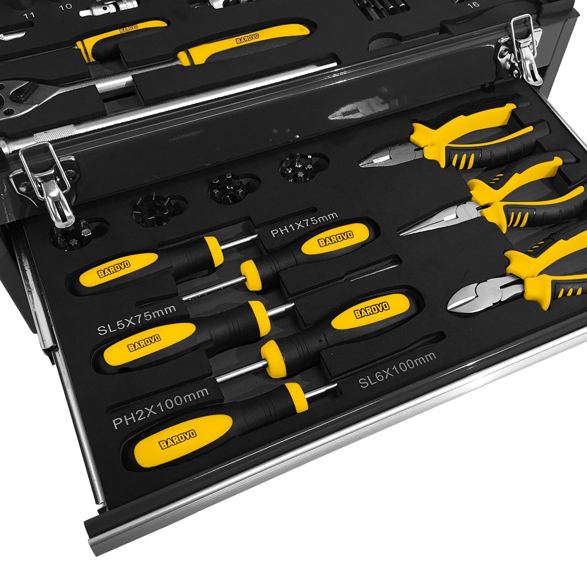 OUTLET Caja de herramientas metálica de 90 piezas (con golpe en la caja metalica) - Imagen 3