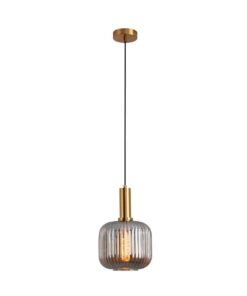 Luminaria Lampara aplique colgante oval 21 cm smoke