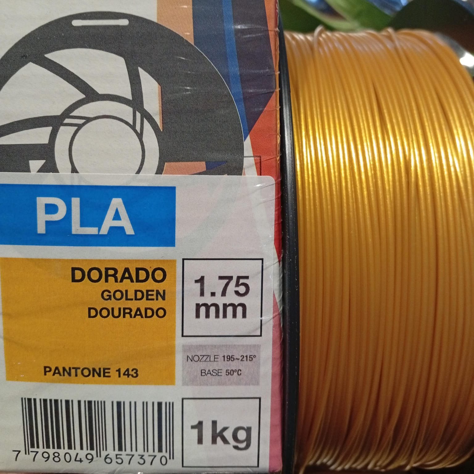 DORADO PLA GRILON FILAMENTO 3D 1.75MM 1KG - Imagen 2